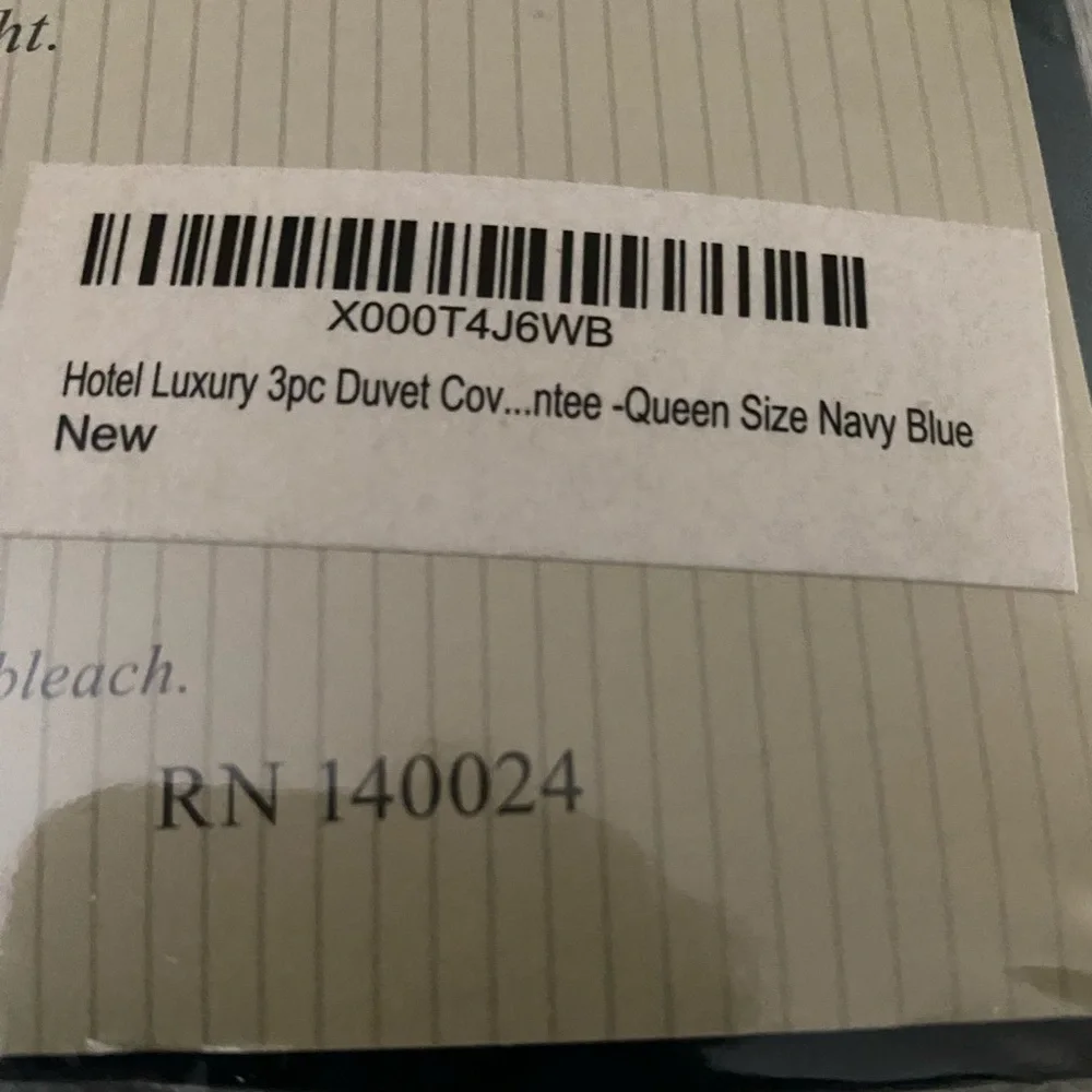 3 Piece Duvet Cover with 2 Shams Navy Blue NEW Full Queen